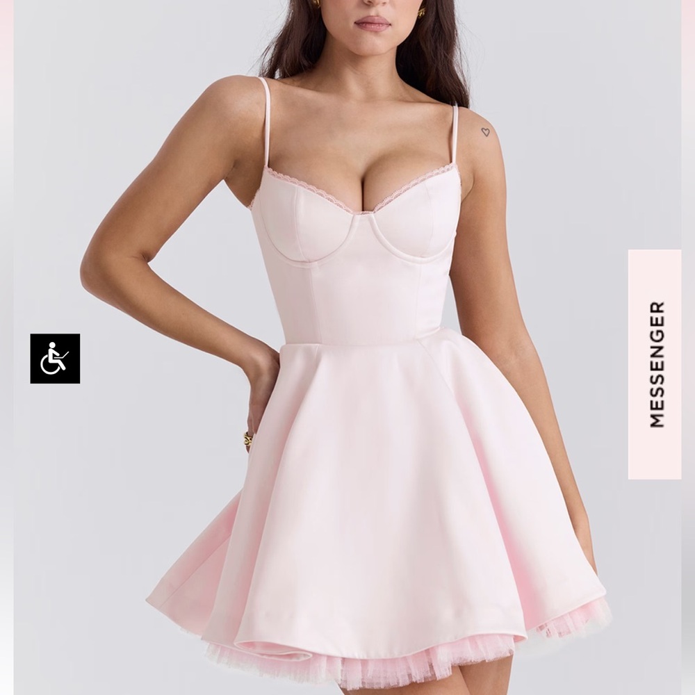House of CB Minimoiselle Dress Ballerina Pink Tulle Mini Dress M - Picture 7 of 14